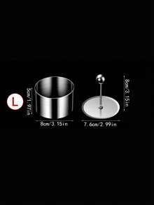 1件套不锈钢沙拉模具套装 - 圆形，创意厨房工具，适用于餐厅和酒店的西式菜肴摆盘 - 銀色 - 查看 9