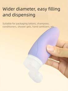 1 Peça (Cor Aleatória) Garrafa de Loção de Viagem Silicone Cor de Doce, Dispensador Recarregável Portátil de Produto de Limpeza Cosmética e Cuidados com a Pele