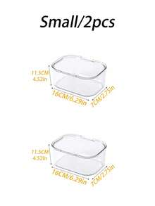 1pc/2pcs Jewelry Storage Box, Flip-Top Transparent Dust-Proof Box Suitable For Hair Clips, Headbands, Elastic Bands Desktop Organizer, Stackable Storage Box For Drawers, Vanity, Bathroom Girlfriend Gifts - Clear - View 18