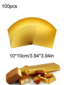 100张巧克力糖果包装纸，方形金箔自制巧克力棒包装纸，内衬加厚纸，DIY糖果棒包装纸，节日礼物 | 可重复使用的包装纸，适用于情人节、婚礼、生日、圣诞节、派对、礼品包装、焦糖、麦片棒、黑芝麻球等 - 彩色 - 查看 12