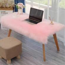 1pc Fluffy Faux Sheepskin Rug, Multi-Color Carpet, Soft Rug, Home Decor, Modern Artificial Fur Dining Table And Desk Plush Mat, Room Decoration, Washable Carpet - Multicolor - View 3