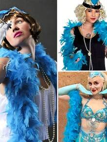 Écharpe en plumes, accessoire de décoration de fête DIY, écharpe en plumes colorées, décoration d'écharpe, convient pour l'anniversaire, Halloween, Noël, les courses, le thé de l'après-midi, le Nouvel An, les concerts, la décoration d'intérieur, le mariage de danse, les performances sur scène, les costumes et accessoires de carnaval, les fournitures de fête - Multicolore - Voir 5