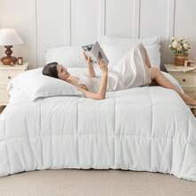 1 pieza Edredón acolchado grueso, Edredón de lujo extra grande y esponjoso, color gris, Edredón de cama extra suave, Edredón de cama de lujo para todo el año con etiquetas en las esquinas