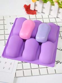 6 Cavity Silicone Mold, Suitable For Handmade Traditional Soap, Asymmetrical Oval Shaped Silicone Mold, Heat Resistant And Easy To Clean Mold, Handmade Soap Mold