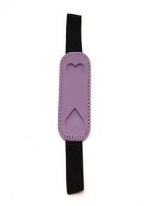 3个心形PU皮革笔筒，带松紧带 - 橄榄绿、灰色、紫色、棕色、粉色、黑色 - 适用于办公或学习用品，桌面使用