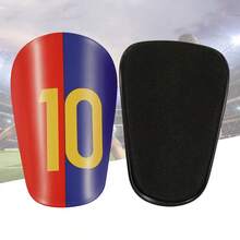 1 Pair Red & Blue Striped No.10 Football Shin Guards, Comfortable Fit, Unique Size Design Suitable For Football Or Other Sports - Multicolor - View 14