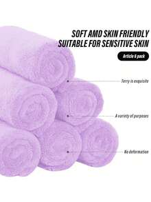 6 件装优质毛巾套装 - 速干 - 柔软超细纤维珊瑚绒高吸水性洗脸巾 - 多用途，可用作沐浴、水疗、面部、指尖毛巾