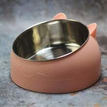 1 Stainless Steel Cat Bowl, Dog Bowl, Double Bowl, Cervical Protection, Cat Bowl, Slanted Mouth, Anti Slip Pet Bowl Feeder - Multicolor - View 10