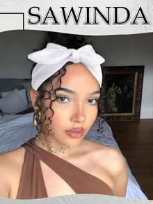 1/3/Set Women's Butterfly Bow Rabbit Ear Headband, Bohemian Style Super Wide Cute Rabbit Ear Knot Headband, Christmas/Autumn/Autumn Winter Hair Accessories, Women's Elastic Solid Color Butterfly Bow Headband, Suitable For Fitness/Yoga/Sports/Outdoor Activities, A Solid Color Casual Headband Suitable For All Seasons - Màu Đỏ Sâu - Xem 6