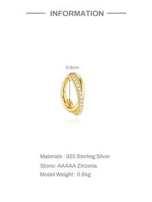 1pc 925 Sterling Silver Classic Minimalist Shiny Earring, Cartilage Hoop, Helix Hoop, Nose Ring, Nose Septum Ring, Seamless Clip-On Earring, Mini Earring, Tragus Hoop, Helix Piercing Jewelry, Suitable For Daily Wear, Unisex (6-10mm), Soft Pure Silver Material, Please Handle With Care. - Gold - View 14