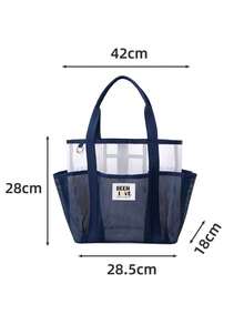 1PC Beach Toiletry Bag Set – Mesh Cosmetic & Washing Organizer With Handle, Large Capacity Travel Makeup Case For Women, Girls - Multicolor - View 19