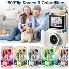 Digital Camera With 8X Digital Zoom For Vlogging 2.4'' IPS Screen Rechargeable Camera Professional Photography Camera For Teens Swith Card Reader And OTG Support Ideal For Taking Photos, Recording Videos, And Webcam Use Perfect For Graduation Season, Thanksgiving, Christmas, And New Year Gifts