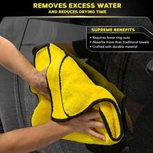 Meguiar's X2000 de Secado de Microfibra con imán de Agua, 1 Paquete, Amarillo, 22 x 30 Pulgadas(31" x 21.5" Toalla) - Multicolor - Ver 4