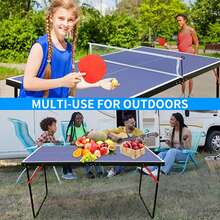 137.2cm/4.5FT Folding Table Tennis Table, Portable Ping Pong Table Game With Net, 2 Table Tennis Paddles And 3 Balls, Easy To Store Indoor And Outdoor Games - 1 - 查看 7