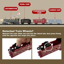 2026新年礼物 可追踪音乐火车，儿童电动轨道车玩具，复古迷你火车，电动车玩具，新款经济实惠小火车 - 黑色 - 查看 6