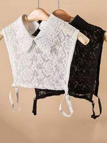 1 pezzo di colletto finto per camicia da donna con pizzo in chiffon funzionale e effetto traforato - Multicolore - Visualizzare 1
