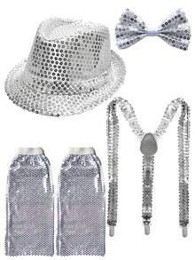 Conjunto de 4 piezas de accesorios y disfraces de los años 70 para mujer, incluyendo gafas, para fiesta de Halloween