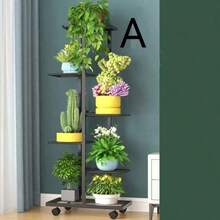 6-warstwowy uchwyt żelazny lśniący stojak na rośliny do przechowywania kwiatów półka doniczka organizer dekoracja domu ogród - Wielokolorowe - Zobacz 5