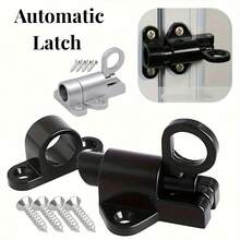 Automatic Door Latch With Heavy-Duty Spring-Loaded Anti-Theft Mechanism, Easy-To-Install Black/White Metal Security Door Latch, Suitable For Doors, Gates-Heavy-Duty Automatic Lock For Home Entrances, Doors, And Metal Frames - Multicolor - View 3