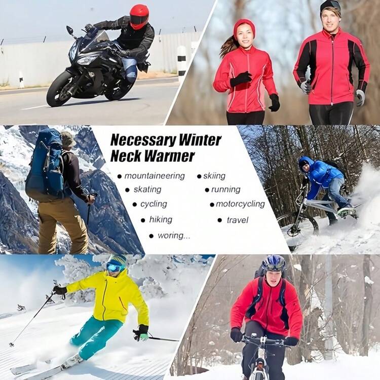 1pc Autumn/Winter Thermal Lined Warm Neck Gaiter, Outdoor Cycling Face Mask, Korean Style Windproof Scarf, Versatile Neck Warmer, Unisex - Multicolor - View 7