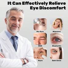 Antifaz Trmico De Seda Inalmbrico Para Ojos Secos, Antifaz Para Dormir Con Compresas Clidas Que Bloquean La Luz Y 3 Ajustes De Calor, Almohadilla Trmica Lavable Para Migraas, Para Vi - Negro - Ver 3