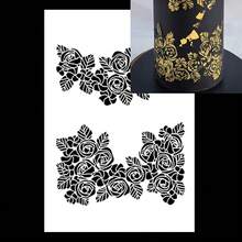 1件装蛋糕装饰模具，麦穗形状蕾丝图案，适用于婚礼、生日派对、烘焙、糖果制作、蛋糕、饼干、翻糖、奶油霜、花卉边框等工艺品、墙面绘画、包装、剪贴簿、绘画等。 - 白色 - 查看 10