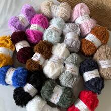 8 Balls*50G Faux Mink Polyester Fur Yarn, Soft & Fine Texture, Rich Colors, Non-Shedding & Pilling, Easy To Knit Hats, Scarves, Blankets, Autumn/Winter Handmade DIY Gift, Approx. 32m/34yd Per Ball