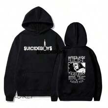 Vintage Suicideboy Hooded SweatShirt Men Women Harajuku Grey Day Rapper Hip Hop Streetwear Men's Hoodies Pullover HotSale - Black - View 1