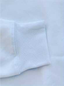 Sudadera con Capucha Impresa Fashion Threater, Sudadera de Estilo Callejero, Sudadera de Cuello Redondo, Ultra Suave, Transpirable, Sudadera Casual para Todas las Estaciones, Adecuada para Uso Diario y Salidas Casuales - Blanco - Ver 3