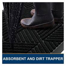 Front Door Mat Outside Entrance, Heavy Duty Sturdy Natural Rubber Doormat, Trap Dirt And Moisture, EasyLow Profile Mats For Indoor Outdoor Entry, Irregular Triangle 47x17, Black - Multicolor 1705 - View 2