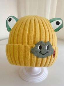 1pcWinter Children's Cartoon Frog Knitted Hat, Cute And Warm, Suitable For Boys And Girls To Wear Out In Autumn And Winter, As Well As For Holidays And Birthday Gifts. - Multicolor - View 6