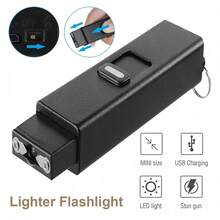 1pc Black 8.6*2.5*1.6 Cm Mini Portable Arc Light, Compact Reusable Flashlight - Black - View 1