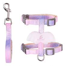 Correa Pechera Tela Ajustable Diseño Alas Mascotas Pequeñas - Rosa - Ver 2