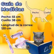 Correa Pechera Tela Ajustable Diseño Alas Mascotas Pequeñas - Rosa - Ver 4