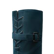Dream Pairs Women's Classic Elegant Over-The-Knee Thigh-High Boots - Side Zipper Fashionable Long Boots For Autumn Winter - Blue - View 9