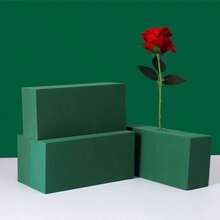 1个长方形插花泥，用于插花、鲜花包装、干花，吸水保鲜，适用于情人节插花、鲜花保鲜泥、人造花、花店插花、家居插花、鲜花泥、保鲜。