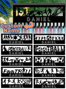 Customized Football Medal Display Rack, Metal Wall-Mounted With 15 Hooks, Suitable For Football Players, Gymnasts, Etc., Customizable Medal Display Rack - Black - View 5