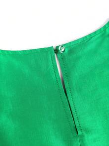 African Style Maxi Dress, Ruffle Flare Sleeves, Round Neck, Woven Fabric, Suitable For Special Occasions - Green - View 9