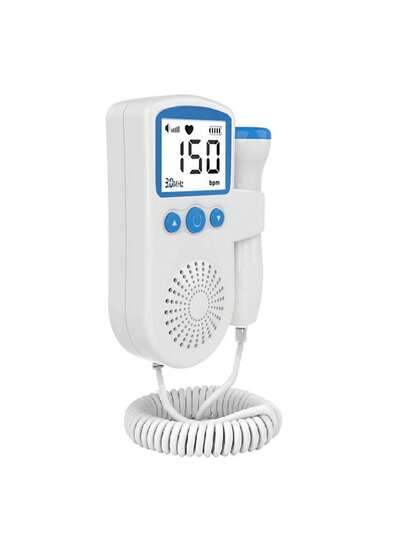 Doppler fetal para el embarazo (50-230 meses). Mide la frecuencia cardíaca fetal en Hz. Detector con pantalla LCD. Tamaño de bolsillo