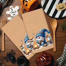 2/4 Pcs Set, Dish Towels, Blue Gnome Pattern Print, Super Absorbent Microfiber Modern Towels, Cooking And Baking Tea Towels, Dish Cloths, Cleaning Towels, Hand Towels, Super Soft And Highly Absorbent, Kitchen Decor, Gifts For Neighbors, Gifts For Mom, Birthday Gifts, Housewarming Gifts For Friends, Kitchen Accessories, Daily Necessities, Household Items