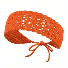 Bohemian Crochet Flower Headband Women's Braided Headband Headscarf Fashion Girl Headband Hair Accessory - 米色 - 查看 6