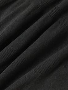 1pc High Waist Anti-Chafing Shorts For Women, Black, Tummy Control, Yoga Pants, Waist Shaping - Black - View 9