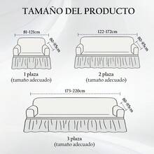 AMOROSA 3 Pieza Funda Cubre Sala con Falda Tipo Plumeti Funda de Sofá Lavable Elástica Fácil de Instalar Fundas para Sillones Sala  (1 plaza, 2 plazas, 3 plazas) Decoración Sala - Dorado - Ver 7