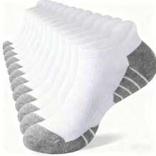 5/10 Pairs Men's Low Cut Comfortable Cushioned Casual Socks - Multicolor - View 7