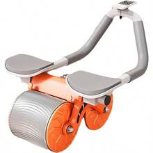 Rodillo de Entrenamiento bsico - Kit de Ejercicio de Rueda Abdominal de Rebote automtico, Ruedas de Ejercicio para Equipos de Gimnasio en casa para msculos Abdominales con Soporte para Codo - naranja - Ver 2