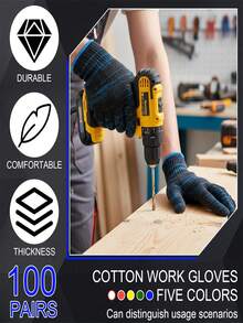 12双手工手套，防滑防护工作手套，男女通用加厚烧烤手套