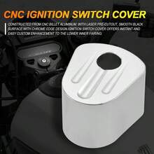 Ignition Switch Cover Motorcycle Accessory Cut Billet Aluminum Compatible With Har Ley Touring Street Road Glide 2007 - 2013Black - NO2-silver - View 3