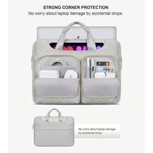 360° Protective Laptop Shoulder Bag For 13 Inch New  Air M4 A3240 2025 M3 A3113 M2 A2681 M1 A2337 A2179 A1932 13 Inch  Pro M2 M1 A2338 A2251 A2289 Computer Bag Space Gray - 13133Inches - View 2