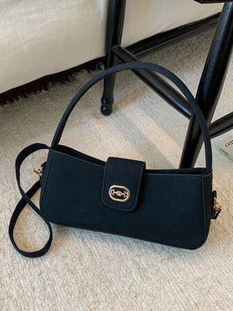 Niche Design Women's Handbag, New Autumn/Winter Versatile Commuter Shoulder Bag, Retro Underarm Baguette Bag, Matte Crossbody Bag