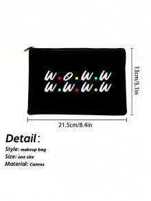 Personalized Custom Name Makeup Bag Friends Theme Birthday Bridal Shower Bachelorette Party Bride To Be Future Mrs Wedding Engagement Bridesmaid Gift Cosmetic Bag,Travel Toiletry Bag, Cosmetic Bag, Birthday Gift For Her, Mother's Day Gift, Zipper Pouch Snack Bag ,Pencil Case,Wedding Gift,Customized Toiletry Bags,Street Casual Chic - Black - View 16